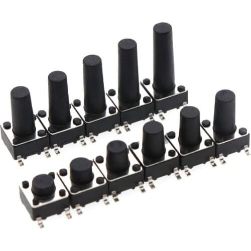 50pcs SMD Switch 6*6*4.3mm 6*6*5mm 6/7/8/9/10/11/12/13/14/17 6X6 4Pin Tactile Tact Push Button Micro Switch Self-reset Switches
