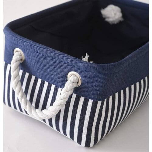 Fabric Nautical Basket for Storage,Collapsible Canvas Storage Bins Containers Organizing Basket for Gifts Empty,Shelves, Closet