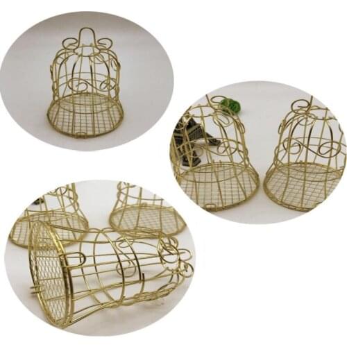 1pcs Mini Metal Bird Cage Candy Box Golden Retro Vintage Baby Gift Box Party Birthday Souvenir