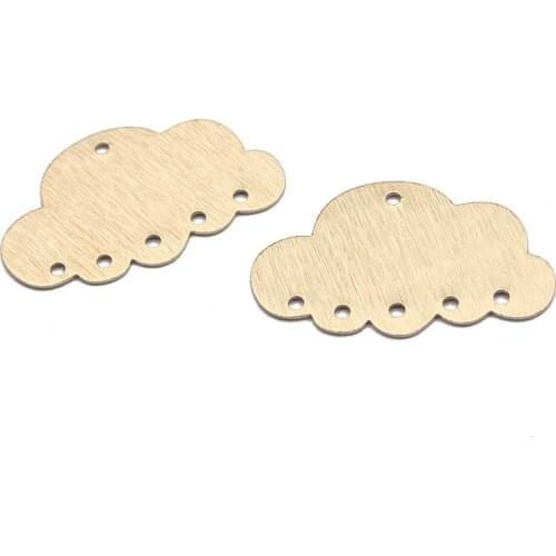 10pcs Textured Brass Charms Cloud Charms Connector with 5 holes For DIY Earrings Necklace Jewelry Making Supplies 30x19mm