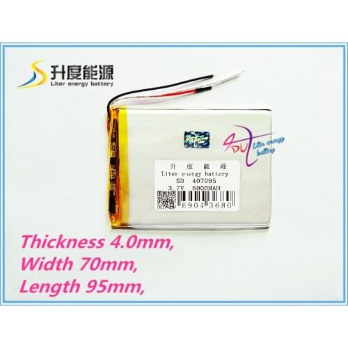 3 line 407095 3.7V 5000MAH 407095 Lithium polymer Battery with protection board For MID 7inch Tablet PC