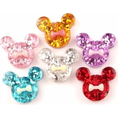 30Pcs Mixed Resin Bling Mouse Decoration Crafts Kawaii Cute Flatback Cabochon Embellishments For Scrapbooking DIY Accessories