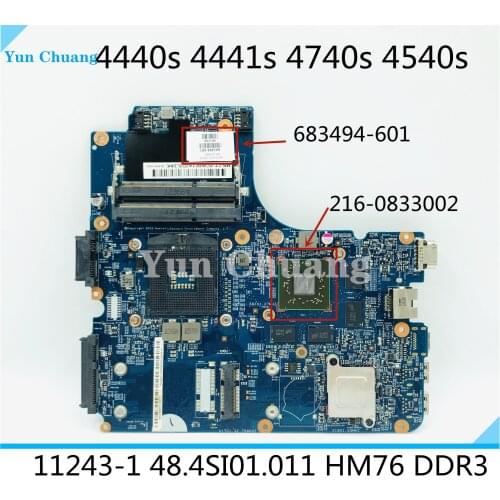 683494-601 683494-501 683494-001 For HP probook 4540S 4740S 4441s Laptop Motherboard 48.4SI01.011 HM76 DDR3 HD7650M GPU
