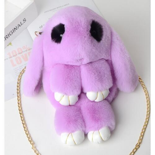 8 Colors Cute Rabbit Plush Backpack Rabbit Bags Bunny Backpack Stuffed Animals Dolls Crossbody Bag Women Messenger Fur Fluffy