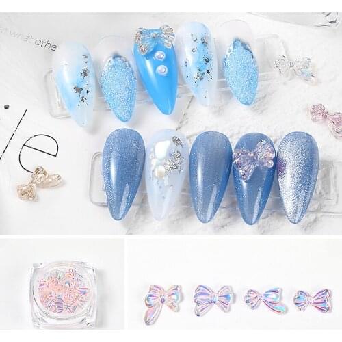 8pcs/box 3D Colorful Butterfly Nail Art Rhinestones Decoration Crystal Glue Ornaments DIY Manicure Nail Art Decorations Tool