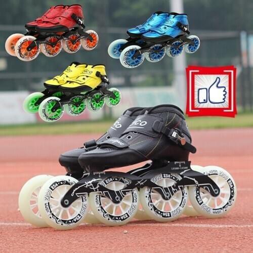 Advance adults inline speed skates shoes racing skating patines for MPC for powerslide 6-layers carbon fiber EUR 30-46