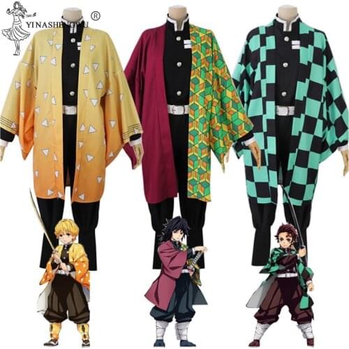 Anime Demon Slayer Cosplay Costume Kimetsu no Yaiba Kamado Tanjirou Kamado Nezuko Agatsuma Zenitsu Cosplay Costume For Unisex