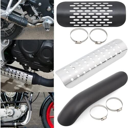 Black/Chrome Exhaust Muffler Pipe Heat Shield Cover Guard Car Covers For Harley YAMAHA Suzuki Kawasaki Custom Chopper Cruiser