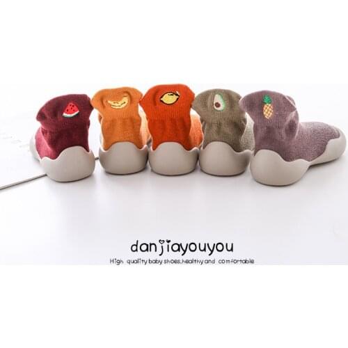 Children Shoes Anti-slip Soft Sole Shoes Socks Baby Indoor Shoes A Variety of Fruits Cartoon Pattern Children Toddler Shoes