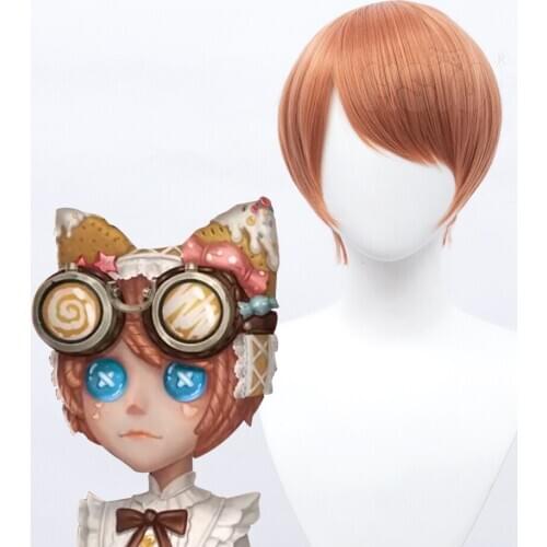 HSIU Brand Game Identity V Mechanic Tracy Reznik Candy Girls Cosplay Wig Milk coffee color short hair Fiber synthetic wig