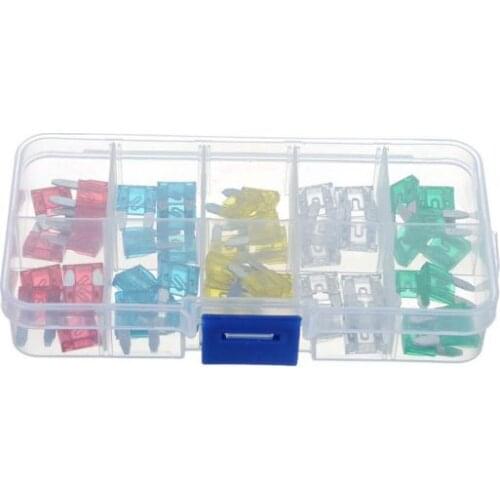 Jtron car fuse 50pcs S size 1 box 10A 15A 20A 25A 30A Auto Car Motorcycle SUV FUSES Kit