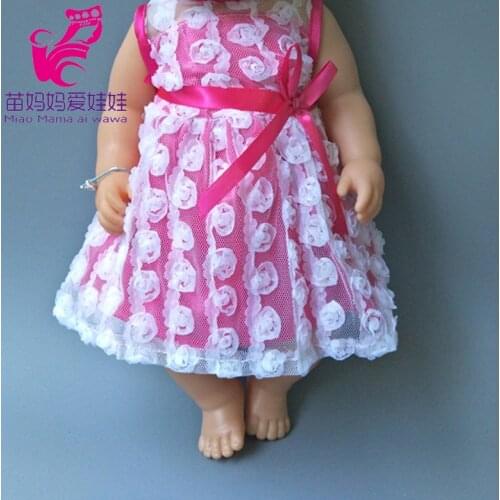 Dolls Rose flower dress for 43cm Baby New Born Doll Girl for 18 Inch Doll dress