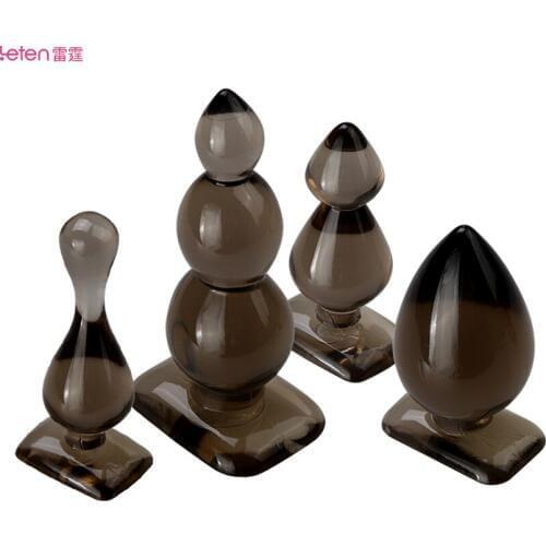 Leten Silicone Elastic Anal Ball Plug Soft Anus Dilator Beads Dildo Butt Plug Sex Toys Adult Prostate Massager for Women and Men