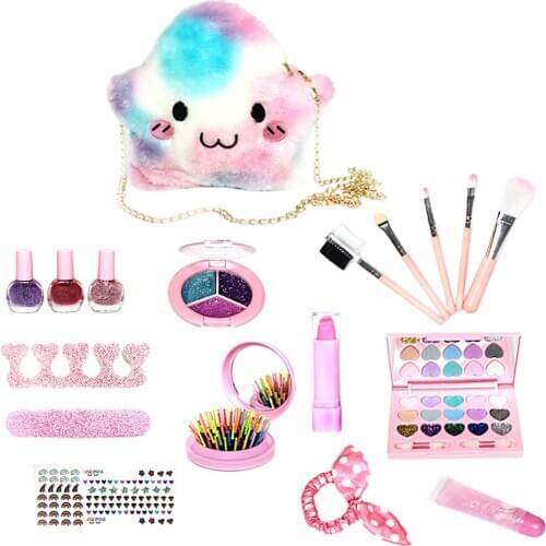 Princess Makeup For Kids Girls Cosmetic Kit Eyeshadow Lip Gloss Makeup Bag