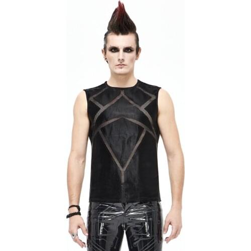 Rock Hip-hop Summer Sleeveless Thin Mens Vest Sexy See-through Bodybuilding Muscle T Shirt For Men