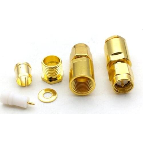 Copper SMA Male connector Clamp RG58 RG142 LMR195 RG400 Cable