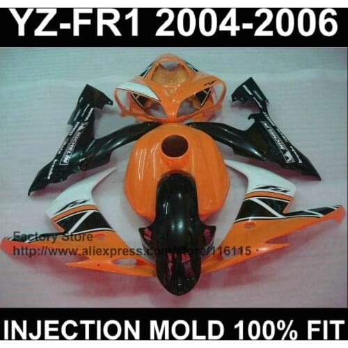 MOTOMARTS Right orange Motorcycle fairings for YAMAHA YZF R1 2004 2005 2006 bodyworks yzf r1 04 05 06 body parts Full injection