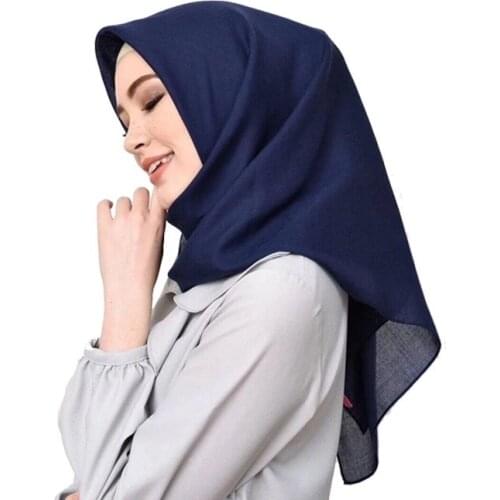 Muslim Cotton Hijab Square Scarf For Women Islamic Solid Headscarf Hijab Femme Musulman Head Scarf Wraps Ladies Shawl Arabic