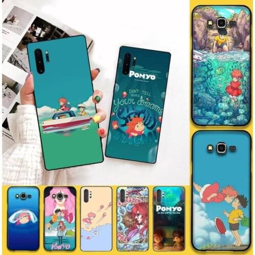 Hayao Miyazaki anime ponyo on cliff Soft Phone Cover For Samsung Note 7 8 9 10 Lite Plus Galaxy J7 J8 J6 Plus 2018 Prime