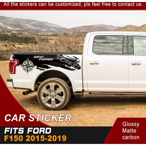 Car Stickers 2PC Cool Skull Soldier Cap Graphic Vinyls Protect Scratch Decorate Stripe Rear Trunk Car Decal Custom for Ford F150