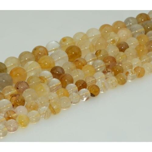 Natural Yellow Hematoid Quartz Loose Round Beads 8mm,10mm,12mm