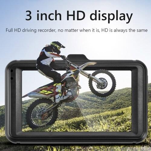 New Motorcycle DVR 1080P HD Video Recording System Motorbike Front Rear Dual Lens Dash Cam Front Rear View with 3inch Display