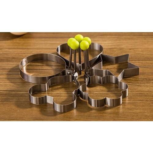 Newest Stainless Steel Flower Star Heart Circle-shaped Fried Egg Device Rings Circle Omelette Pancake t Cake Mold cooking Tool