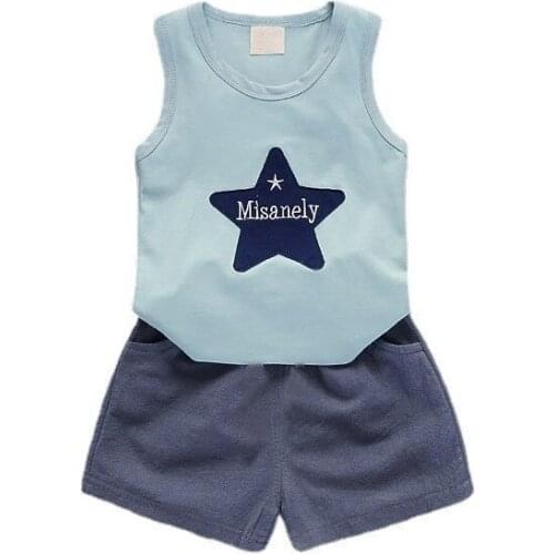 New Summer Baby Boys Clothes Fashion Children Girls Cotton Vest Shorts 2Pcs/sets Toddler Sports Casual Costume Kids Tracksuits