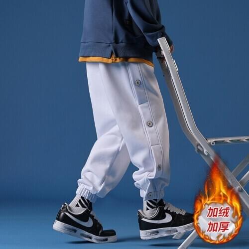 Couples winter plus Plush warm casual mens trousers