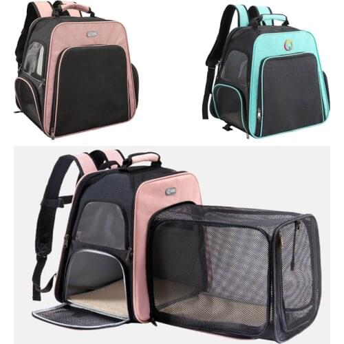 Pet Carrier Bag Breathable Portable Mesh Dog Bag Backpack Extendable Foldable Large Capacity Cat Carrier Outdoor Travel Pets Bag