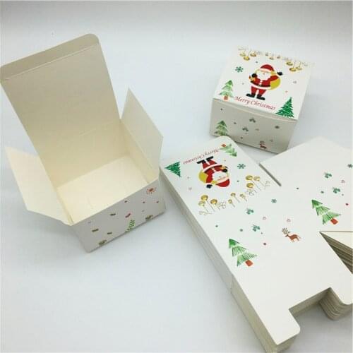 New Designs Printed Thank You And Xmas Gift Box Diy Cardboard Wedding Favor Gift Soap Square Box 9x9x6cm 10pcs