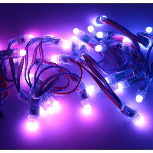 Full color 5v 12mm WS2811 UCS1903 SM16703 rgb led pixel string light digital module 50LEDs/string Round Shape Waterproof IP68