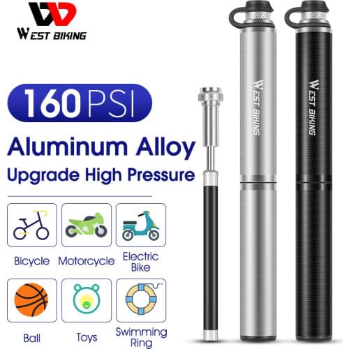 WEST BIKING Portable Mini Bike Pump High Pressure With Hose Mountain Road Bicycle Schrader Presta Valve Alloy Cycling Inflator