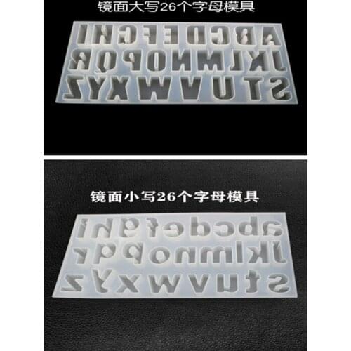 Crystal drip mold upper case letter mold mirror hand-pendant making creative jewelry silicone mold