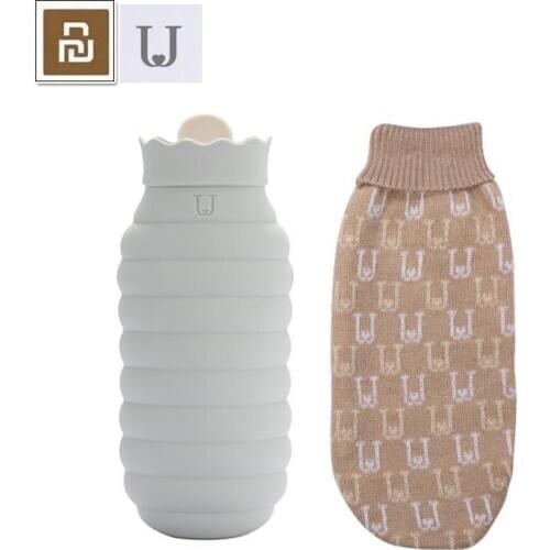 Xiaomi Jordan&Judy Silicone Microwave Heating Hot Water Bottle 313/620ml Winter Heater Hand Warmer Hot Water Bag With Knit Cover