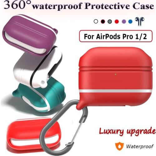Patent Waterproof For Airpods Pro Case Protective Silicone Covers with Carabiner Accessories For Apple AirPods Pro 3 2 1 Case