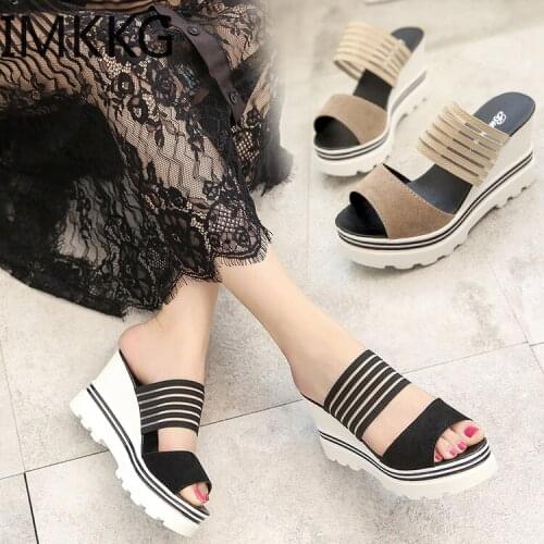 Womens Roman Platform Waterproof High Heel Fish Mouth Wedge Sandals 2019 Sandalias Mujer Summer Work Party Shoes Q00099
