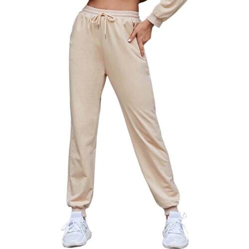 Women Casual Solid Color Pants Sweatpants Spring Elastic Waist Loose Streetwear Ladies Jogging Pencil Pant Slim Trousers
