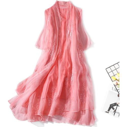 Natural Silk Dress Boho Long Maxi Dress for Women Vestidos Largos De Verano Women Designer Dresses 2019 Summer