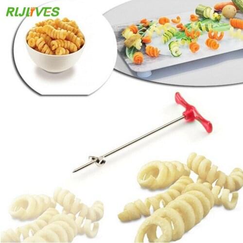 1Pc Manual Spiral Screw Slicer Plastic PP + Steel Wire Potato Carrot Cucumber Vegetables Spiral Knife Carving Tool