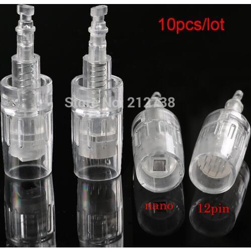 10pcs 12Pin Needle Derma Pen Bayonet Cartridge for Electric Auto Microneedle Derma Pen 12 pin Nano MYM Needles Tip