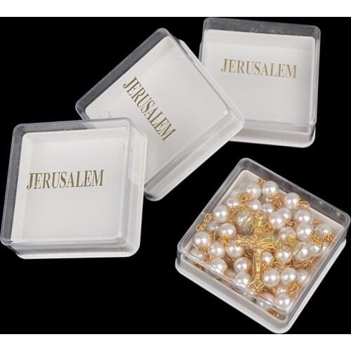 2/5Pcs Religious Rosary Necklace Pack Box High Quality Gift Wrapping Box Hollowed-Up Box You Can Put The Necklace As Gift In Box