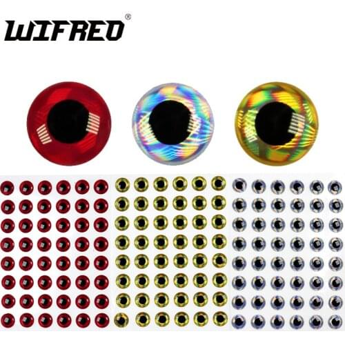 Wifreo 300PCS Hologrpahic 3D Fish Eyes Lure Making Eyes Fly Tying Streamer Bait Fish Eyes Red Silver Gold Wholesale 2MM to 10MM