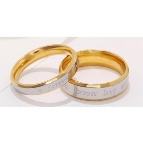 6mm Stainless Steel Couple Lover Rings for Women Romantic Forever Love Ring for Men Korean Fashion Jewelry for Wedding WC031