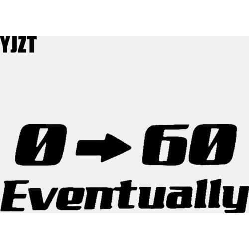 YJZT 13.4CM*4.8CM 0 To 60 Eventually Car Sticker Vinyl Decal Racing Turbo Diesel Black/Silver C3-1017