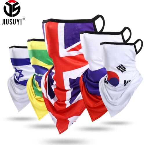 Summer Bandana Neck Gaiter Face Mask Cover Shield National Russia Spain Tube Scarf Neckerchief Headband Hanging Ear Men Women