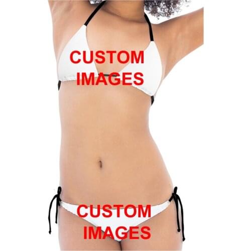 Noisydesigns Custom Image Bikini Woman Sexy Swimsuits DIY Logo Name Summer Beachwear Free Drop Shipping Padded Halter Swimwears