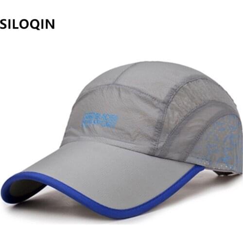 SILOQIN Summer Mens Ultra-thin Breathable Baseball Caps Womens Mesh Cap Snapback Cap Adjustable Size Couple Sports Black Cap