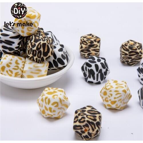 10pc Milk Chocolate Silicone Teething Beads Octagonal For Teeth Smooth Teether Bead DIY Necklace Rodent BPA Free Lets Make