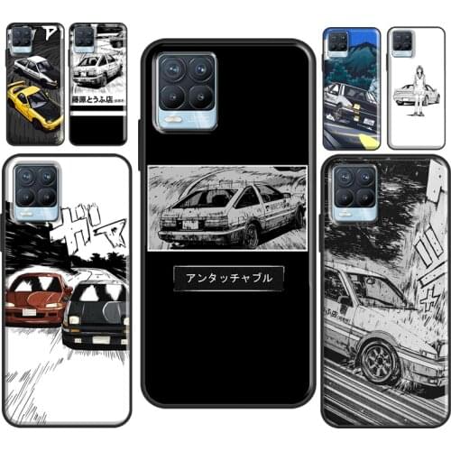 Initial D Drift Car For OPPO Realme C21 C3 C15 X2 6 7 Pro GT Neo Case For OnePlus 9 Pro Nord 8T 8 Pro Cover